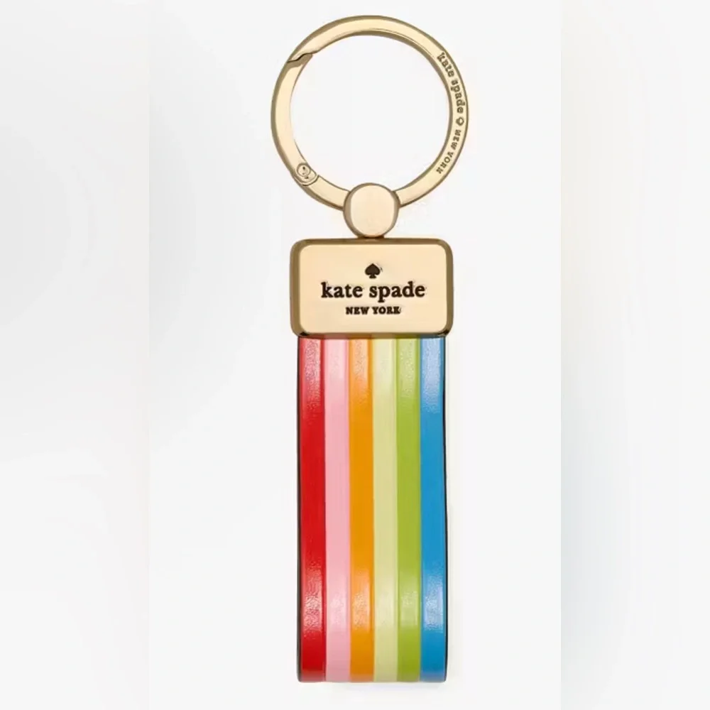 Kate Spade Rainbow Pride Gift Set Shirt Crossbody Bag & Keychain Charm NWT - Picture 4 of 16